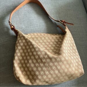 Dooney and bourke vintage printed monogram hobo bag
